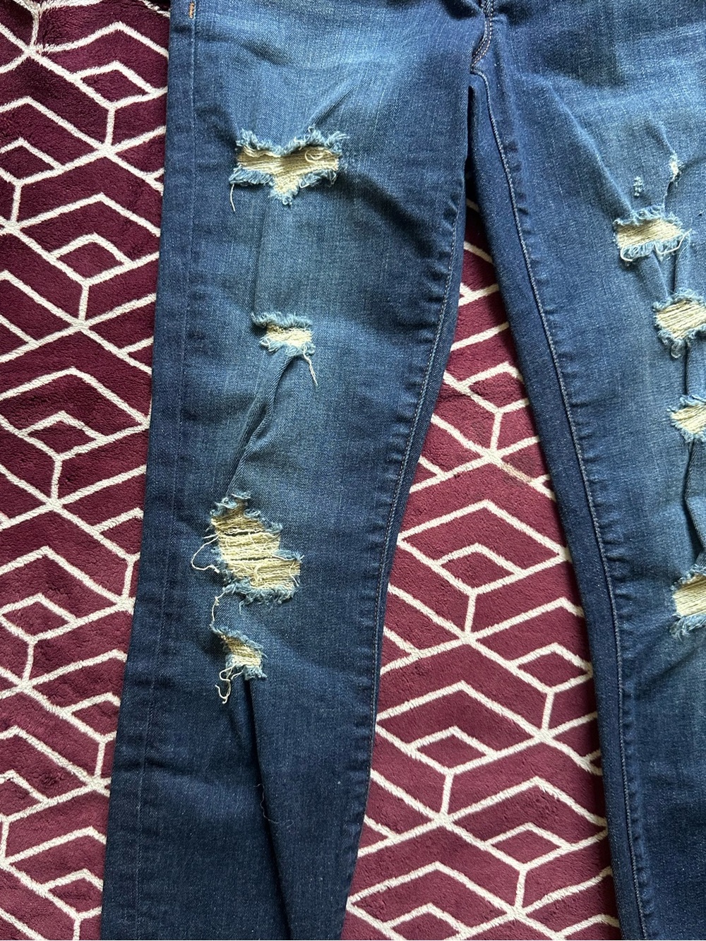 J Brand Skinny Distressed Jeans - Medium Blue - Picture 8 of 9